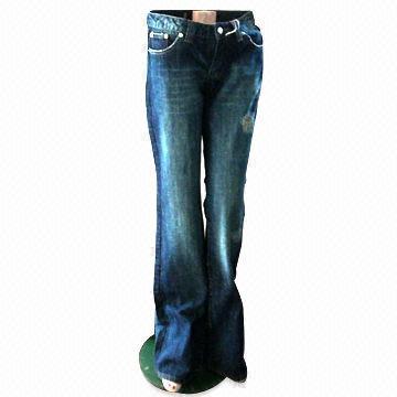 Wide Leg Jeans with Sandblasted Front