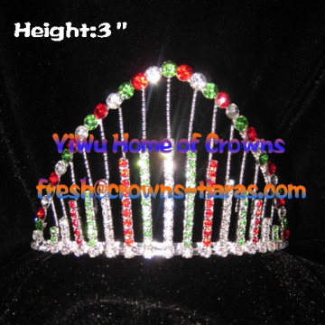 3inch Rainbow Crystal Pageant Crowns and Tiaras