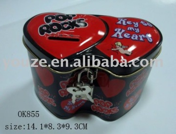 Heart-shaped money tin cans