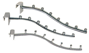 chrome metal single line display hook