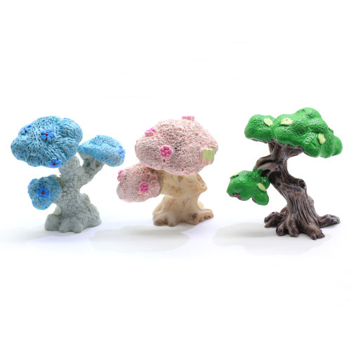 Modelo de resina en miniatura árboles jardín de hadas planta de paisaje Mini 3D decoración de jardín de hadas árbol artesanía Micro paisaje planta de resina