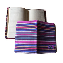 Handwoven Striped Notebook with Customizable Cover