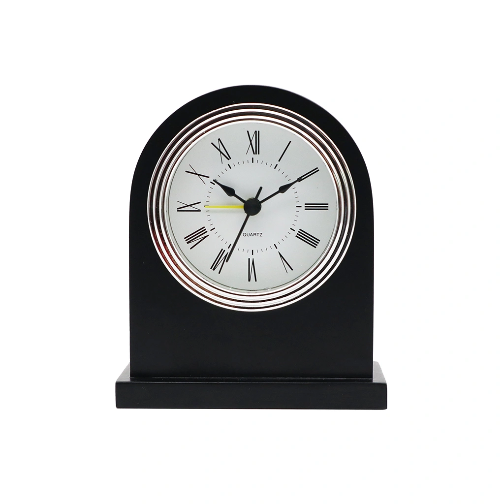Classical Design Table Clock with Solid Wood