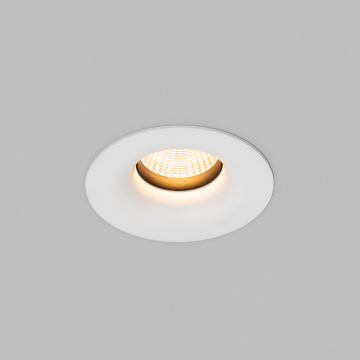 10W Fixed LED Downlight with Curved Bezel and Adjustable Deco Halo Ring