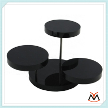 round acrylic jewelry display,4 tiers black jewelry display