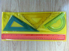 30cm plastic ruler triangle protractor set