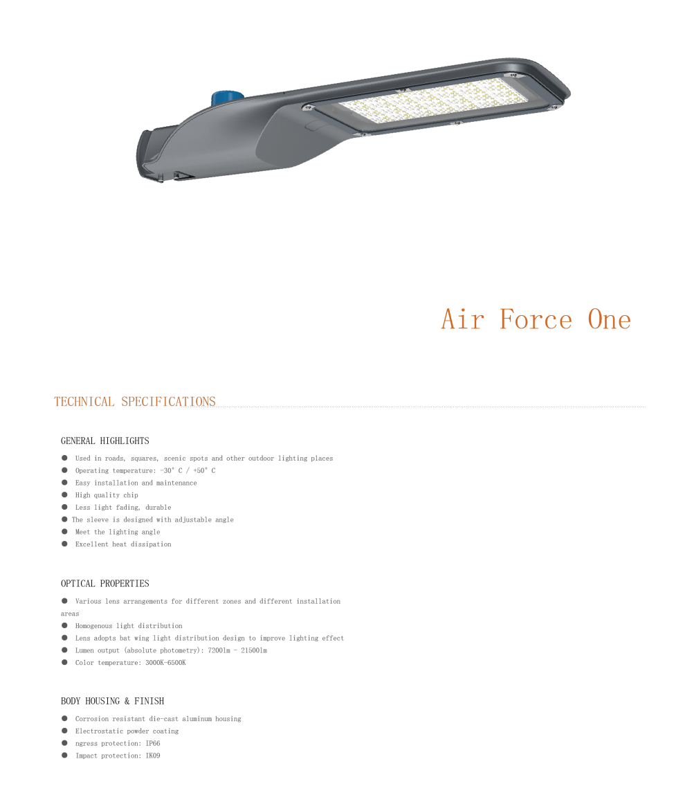 Street Light Technical Specifications Street Light Technical Specifications
