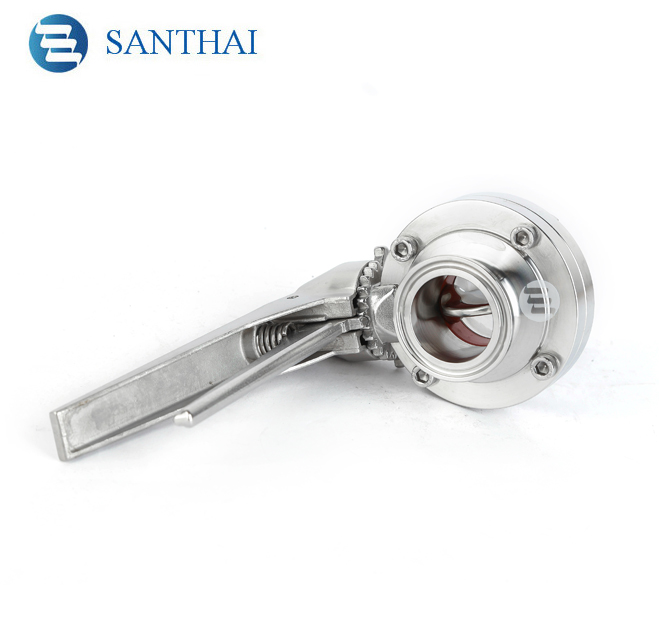 High Quality food grade Stainless Steel Butterfly Valve With Stainless steel Multi-Position Handle