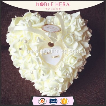 New design wedding heart PE flower ring box ,engagement ring box