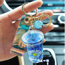 Milk Cup Liquid Keychain