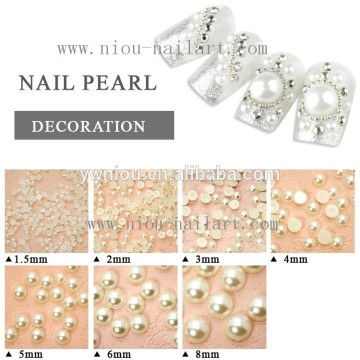 Half Round Flatback Pearls different sizes for choice,loose ABS imitation white half cut pearls