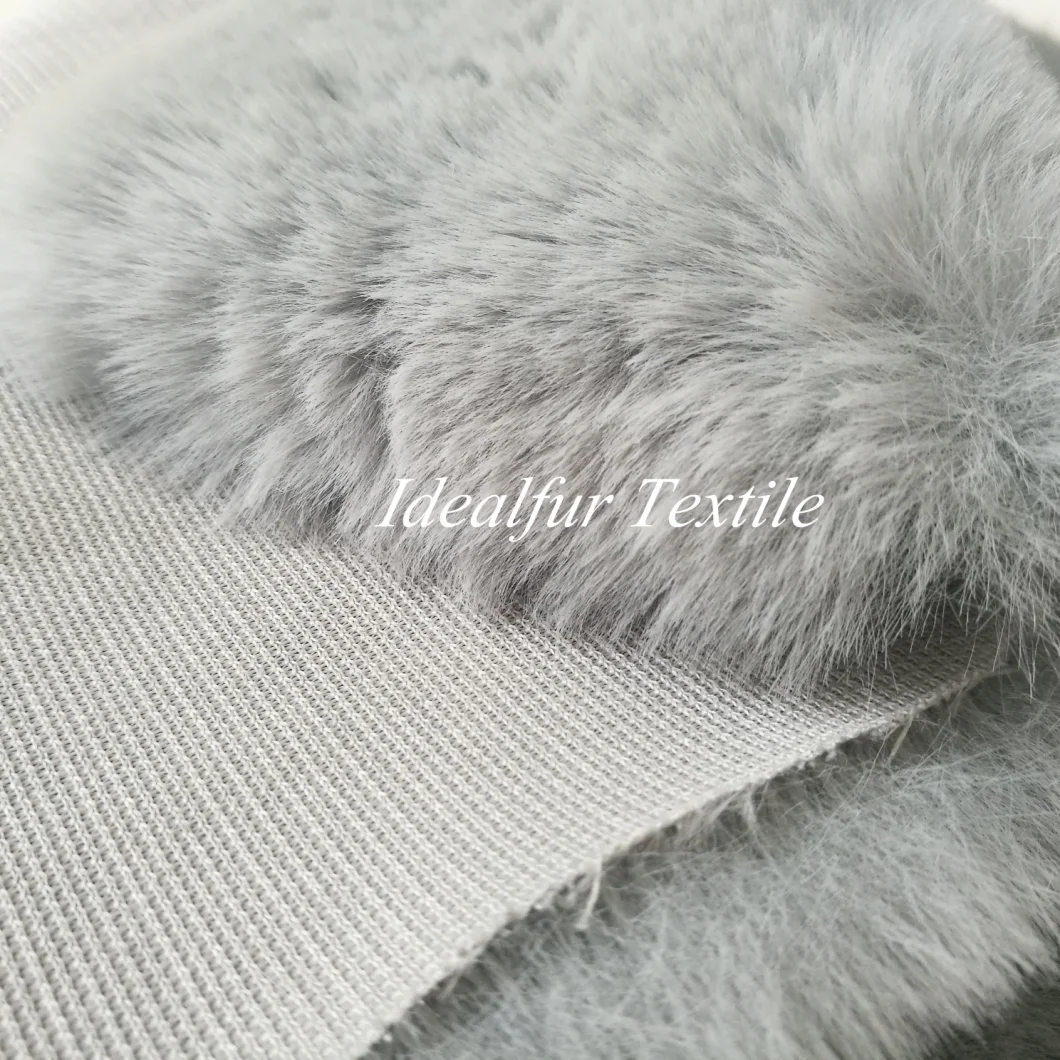 Grey Rabbit Fake Fur Fabric