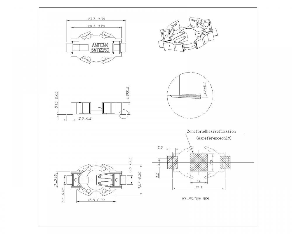 Münzzellhalter SMT für 1225C BT-M-SN-X-1225C