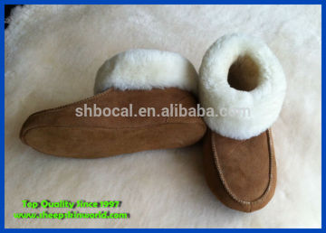 sheepskin moccasin slipper, soft fur slippers, moccasin indoor slippers