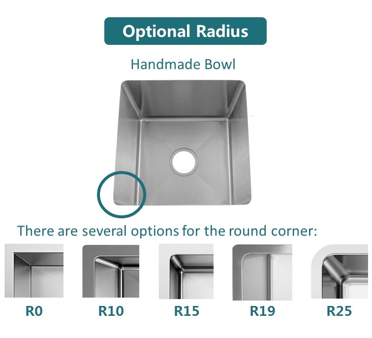 optional radius of sink bowl