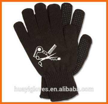 Custom Printed Acrylic Knit Glove with PVC Grip Dots on Palm