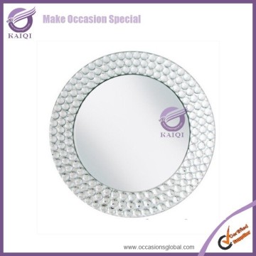 18210 2015 Serving Plate with Beaded Rim Mirror Glass Charger