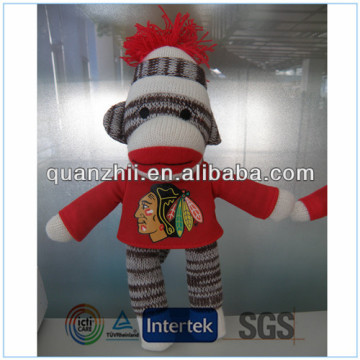 Colorful sock monkey with T-shirt