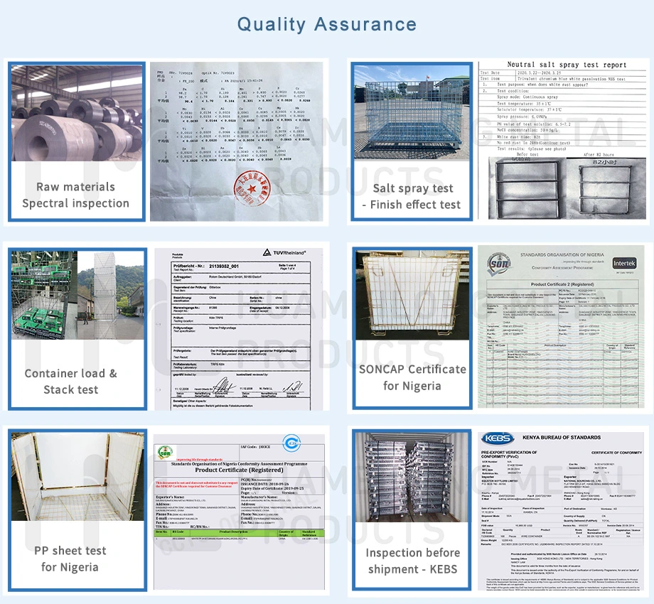 Hot-Selling Industrial Folding Galvanized Wire Crate for Warehouse and Logistics