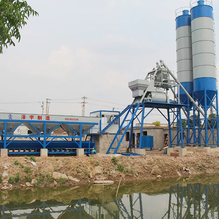 Laboratory HZS35 stationary mini concrete batching plant