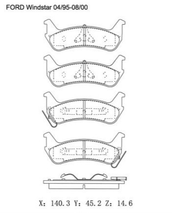 Sumitomo Brake Pad for Ford Windstar F58Z-2200-F D664-7543 GDB4041