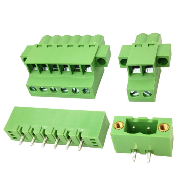 5.08mm pitch PCB same-direction flat-out plug-in female and male terminal block with locking flanges