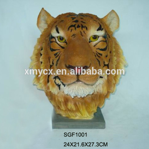 Wildlife resin tiger head statue