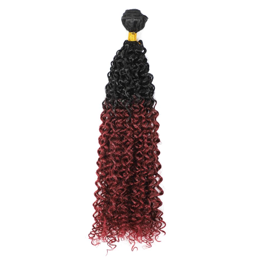 MYZYR 100 Gram/Piece8inch ~30inch Kinky Curly Hair weaving Black Color double machine weft Synthetic hair bundle