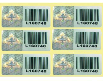 Customized holographic barcode label