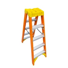 Factory Direct Fiberglass Insulated Non-conductive Folding Step Ladders for Utility Sales