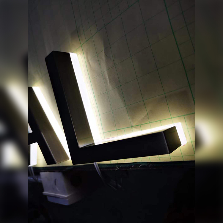 High Quality Led Lighted Signs Stainless Steel Back-lit Sign Brushed Letters Led Logo Sign