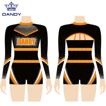 Anpassade sexiga flickor Youth Cheer Uniforms With Rhinestones