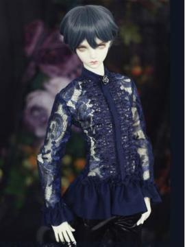 Bjd Clothes Blue Lace Shirt Blue falcon