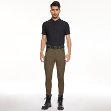 Brown Men's Equine Sports Clothing Breathable Breeches