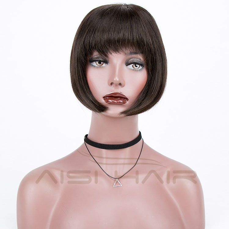 Aisi Hair Wholesale 10a Grade Peruvian Hair in China 8 Inch Full Lace Bob Wigs For Black Women