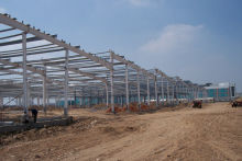 X Brace Prefabricated Workshop With Color Steel Sandwich Panel