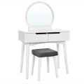 Solid Wood Vanity Table Makeup Desk With Mirror