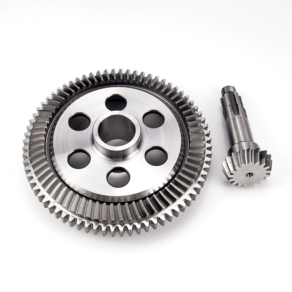 Spiral bevel gear for gun tower rotation mechanism