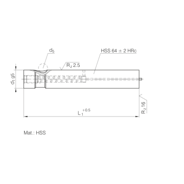 Pukulan kunci bola dengan HSS Tugas Berat Ejector Pin