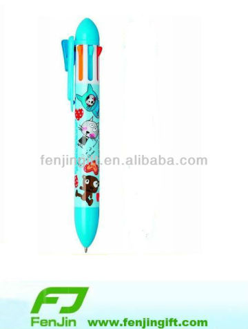 plastic 6 color multi-color jumbo pen(2color 4color 6color)