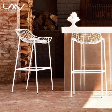 Modern Aluminum Frame Garden Bar Chair and Table Set for Leisure Outdoors