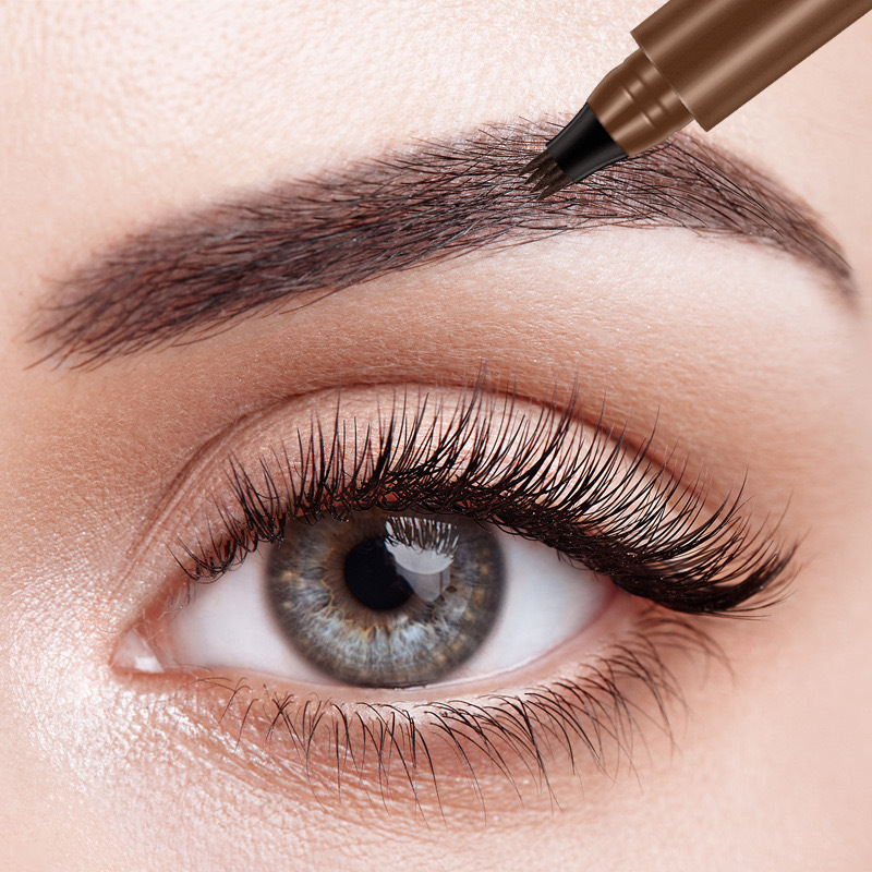 4-Fork Tip Tattoo Pencil: Long-Lasting Brown and Black Eyebrow Pencils in 5 Colors - Waterproof and Customizable with Logo