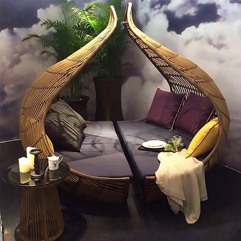 Sonnenbetten Aluminium Rattan Day Bett Sun Beds Aluminium Rattan Day Bed