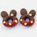 Kawaii Animal Lapin Donut Résine Cabochons Alimentaire Figurine Miniature DIY Bijoux Accessoires