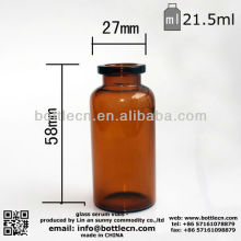 20ml glass amber pharmaceutical vials bottle with color cap closures