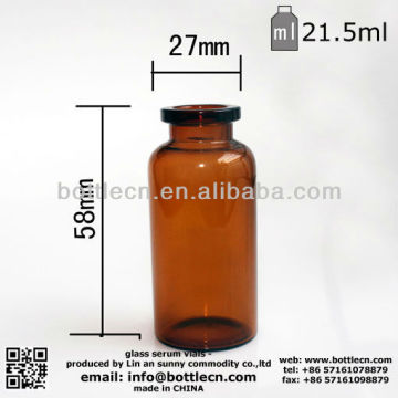 20ml glass amber pharmaceutical vials bottle with color cap closures