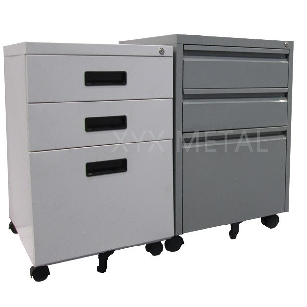 Three Filing Drawers Movable Files Steel Storage Cabinet