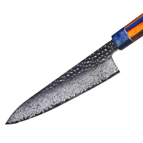 Couteau Santoku de chef japonais en acier damas