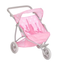 2024 Baby Twin Doll Stroller - Adjustable Handle Doll Pram with Three Wheels