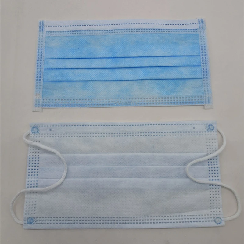 3 Ply Non-Woven Dust Face Mask, blue Disposable Non-Woven 3ply Face Mask Earloop for Protection